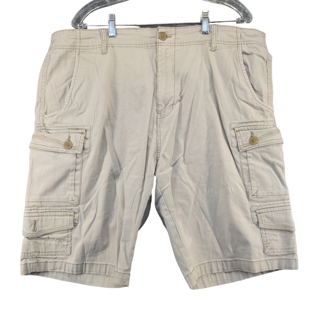 Iron Co Mens Cargo Shorts Tan Size 40 Cotton Blend Pockets Outdoor